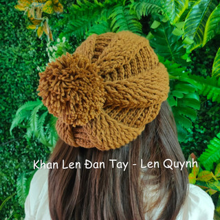 Mũ handmade kiểu quả trám cho nữ - Quà tặng độc đáo - Mũ len móc tay