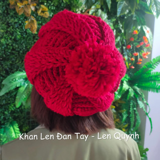 Mũ handmade kiểu quả trám cho nữ - Quà tặng độc đáo - Mũ len móc tay