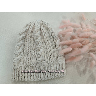 Mũ len đan tay cẩn thận từng mũi - Dáng mũ chuông vành gấp 2 ấm áp- Chất len milk cotton mềm mại