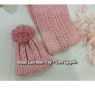 Mũ len đan tay cẩn thận từng mũi - Dáng mũ chuông vành gấp 2 ấm áp- Chất len milk cotton mềm mại