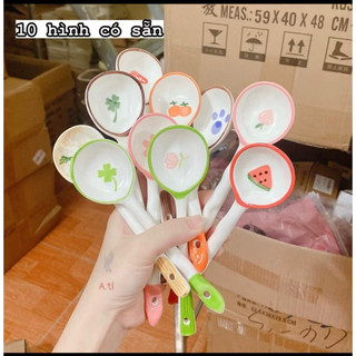 Thìa sứ hoạ tiết siêu dễ thương cute