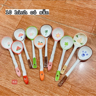 Thìa sứ hoạ tiết siêu dễ thương cute