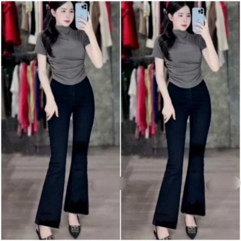 [ Rẻ Vô Địch ] Tổng Hợp Các Sét Quần Ống Loe Chất Umi + Mix Áo Phông Form Rộng Tay Lỡ Unisex