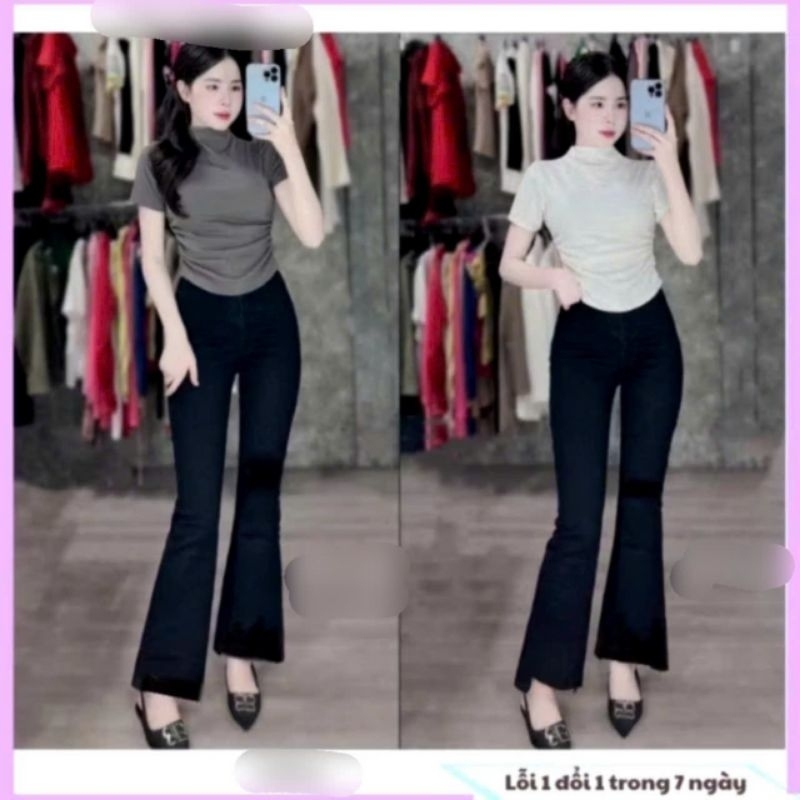 [ Rẻ Vô Địch ] Tổng Hợp Các Sét Quần Ống Loe Chất Umi + Mix Áo Phông Form Rộng Tay Lỡ Unisex
