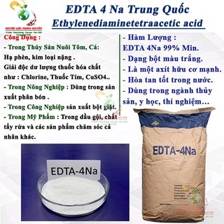 Hóa Chất EDTA 4Na hạ phèn, giải độc hóa chất trong ao nuôi, sản xuất phân bón, dùng trong bột giặt, trong mỹ phẩm dầu gộ