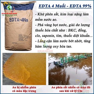 Hóa Chất EDTA 4Na hạ phèn, giải độc hóa chất trong ao nuôi, sản xuất phân bón, dùng trong bột giặt, trong mỹ phẩm dầu gộ