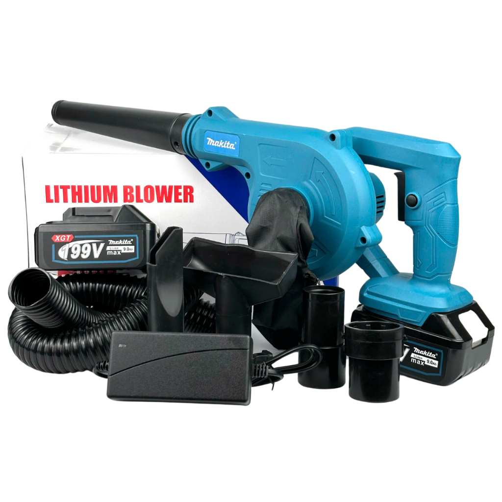 Máy thổi bụi dùng pin Makita kèm phụ kiện, máy thổi hút bụi cầm tay công suất lớn 680W vệ sinh đa năng thổi khỏe sạch sẽ