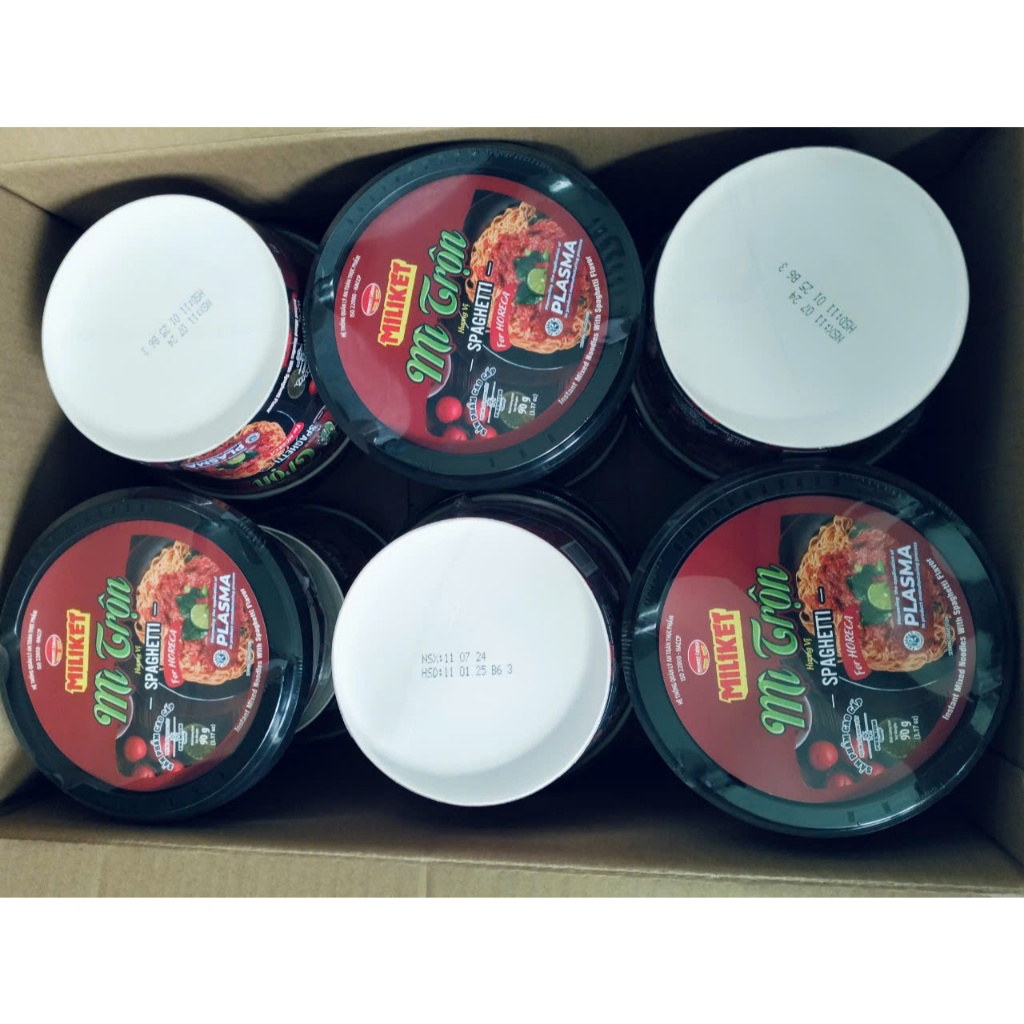 Thùng 12 tô mì trộn MILIKET 2 vị ( Phô mai Hàn Quốc và Spaghetti) 90gr