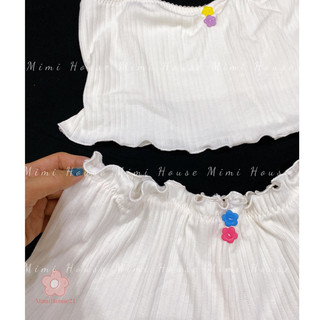 Set đồ ngủ áo tube quần đùi phối bèo dễ thương - handmade by MimiHouse