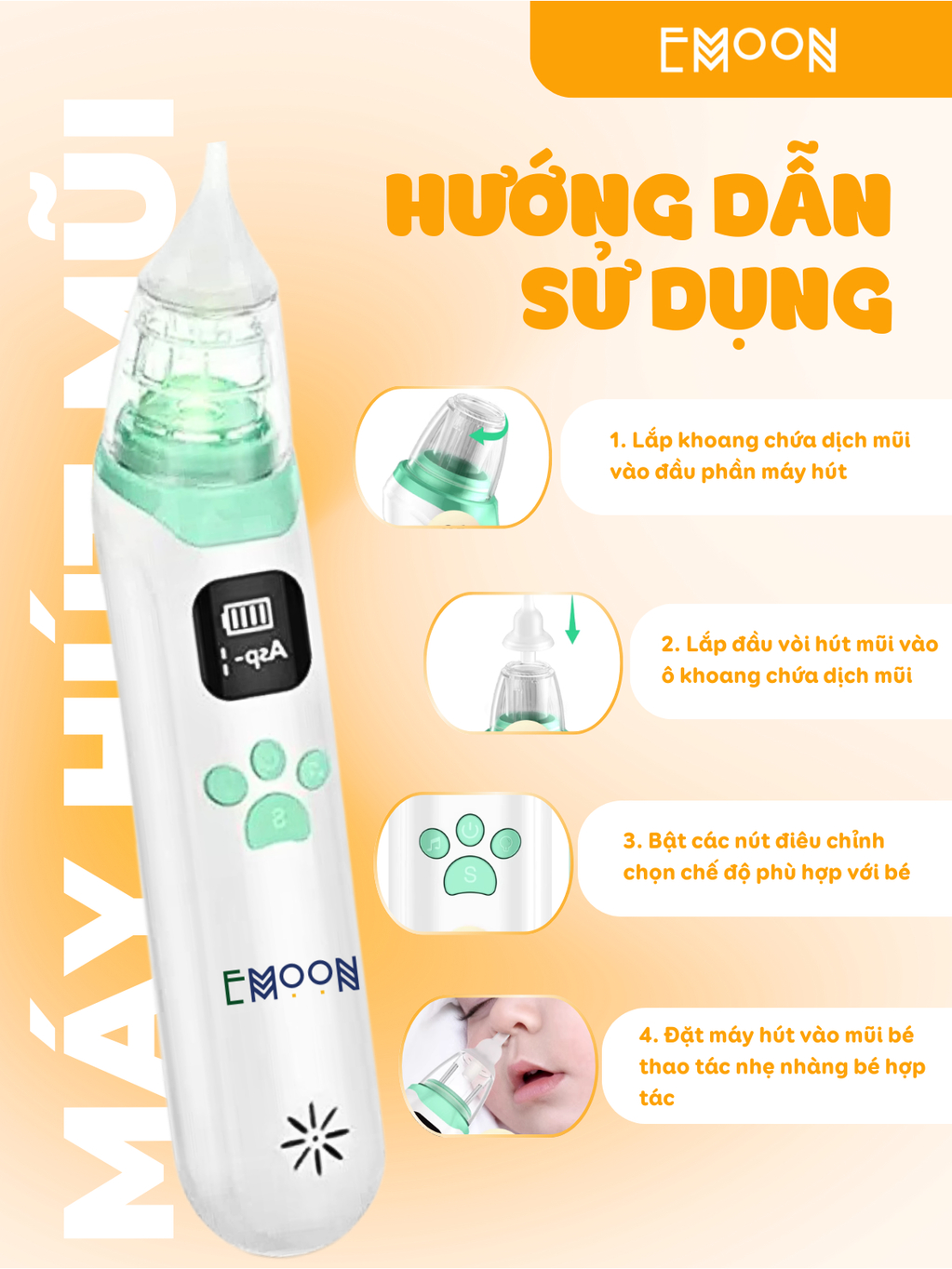 Ưu điểm máy hút mũi EMOON