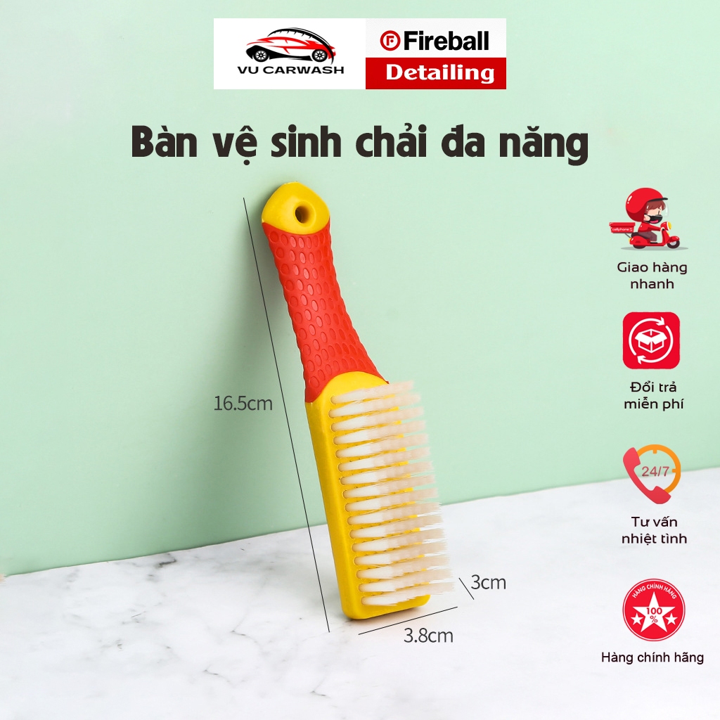 Bàn Chải Đa Năng Đánh Ghế Da Ô Tô, Vệ Sinh Giầy Dép Quần Áo Cán Cầm Tay Chuyển Dụng