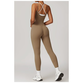 Bộ đồ tập gym,yoga thể thao nữ liền thân quần dài chât poly cao cấp(suit843)