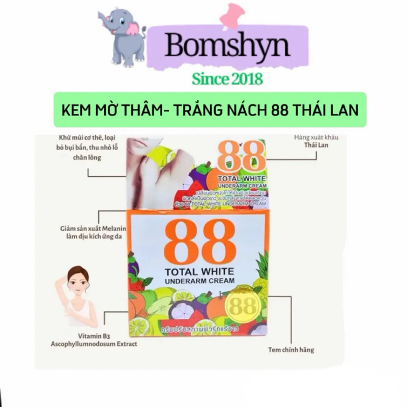 Kem giảm thâm nách và khử mùi 88 Total White Underarm Cream Thái