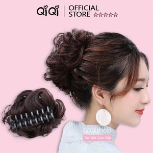 Tóc giả búi kẹp xoăn thời trang Hàn Quốc Qiqishop