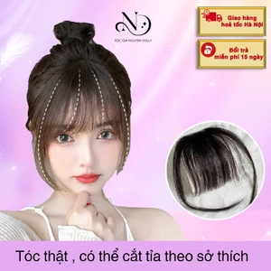 Mái Giả Mái Thưa Bằng Tóc Thật 100% Dệt Tay - Nguyen Dolly - Tóc Mái Thật Hàn Quốc