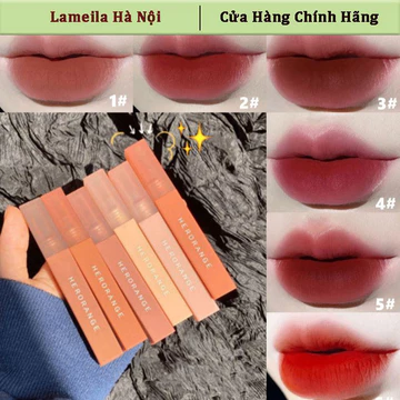 Son Kem Lì HERORANGE Chính Hãng,tone màu đỏ nâu đất,đỏ cam Thân vuông,dài nội địa trung