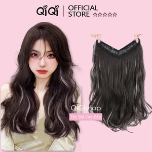Tóc Giả Chữ U Ombre Xoăn Light Ghi Khói, Tóc Giả U Nửa Đầu Cao Cấp Qiqishop