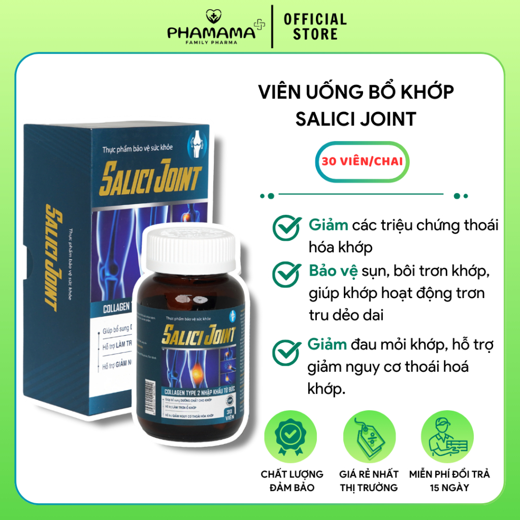 Ảnh Viên uống bổ khớp Salici Joint giảm đau mỏi khớp và các triệu chứng thoái hóa khớp (hộp 30 viên) 1