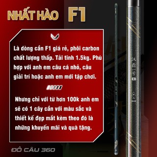 Cần Câu Đài Nhất Hào Khắc Khanh F1 Bản 5H Cần Câu Tay Handing Cacbon Tặng Kèm Phụ Kiện