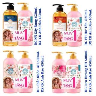 [COMBO MUA1+1] Dầu Gội Purité Lưu Hương Chắc Khỏe Mềm Mịn 600ML/ Ngăn Ngừa Gãy Rụng Phục Hồi Tóc 620mL+Tặng Dầu Xả 450ML