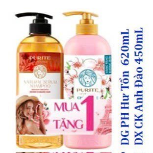 [COMBO MUA1+1] Dầu Gội Purité Lưu Hương Chắc Khỏe Mềm Mịn 600ML/ Ngăn Ngừa Gãy Rụng Phục Hồi Tóc 620mL+Tặng Dầu Xả 450ML