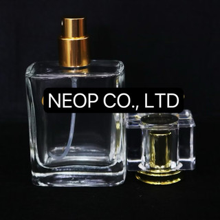 Chai Rỗng Chiết Nước Hoa 50ml Thân Vuông Nắp Vàng Sang Trọng