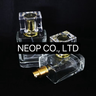 Chai Rỗng Chiết Nước Hoa 50ml Thân Vuông Nắp Vàng Sang Trọng
