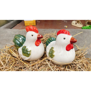 Gà Gốm Lớn Trống/Mái Trắng/Nâu Trang Trí Sân Vườn - Gốm Men Ngọc Đẹp - Sang Trọg - Gốm Xưa Lái Thiêu Cho Người Hoài Niệm