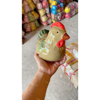 Gà Gốm Lớn Trống/Mái Trắng/Nâu Trang Trí Sân Vườn - Gốm Men Ngọc Đẹp - Sang Trọg - Gốm Xưa Lái Thiêu Cho Người Hoài Niệm