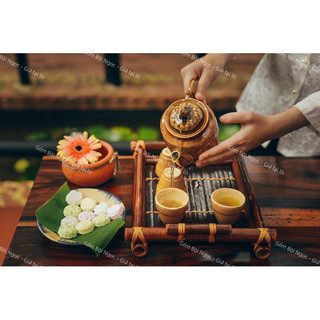 Bộ Bình Trà Nâu Cổ Kèm Ly Trà Nâu Cổ - Gốm Xưa Lái Thiêu Nam Bộ Cho Người Hoài Niệm