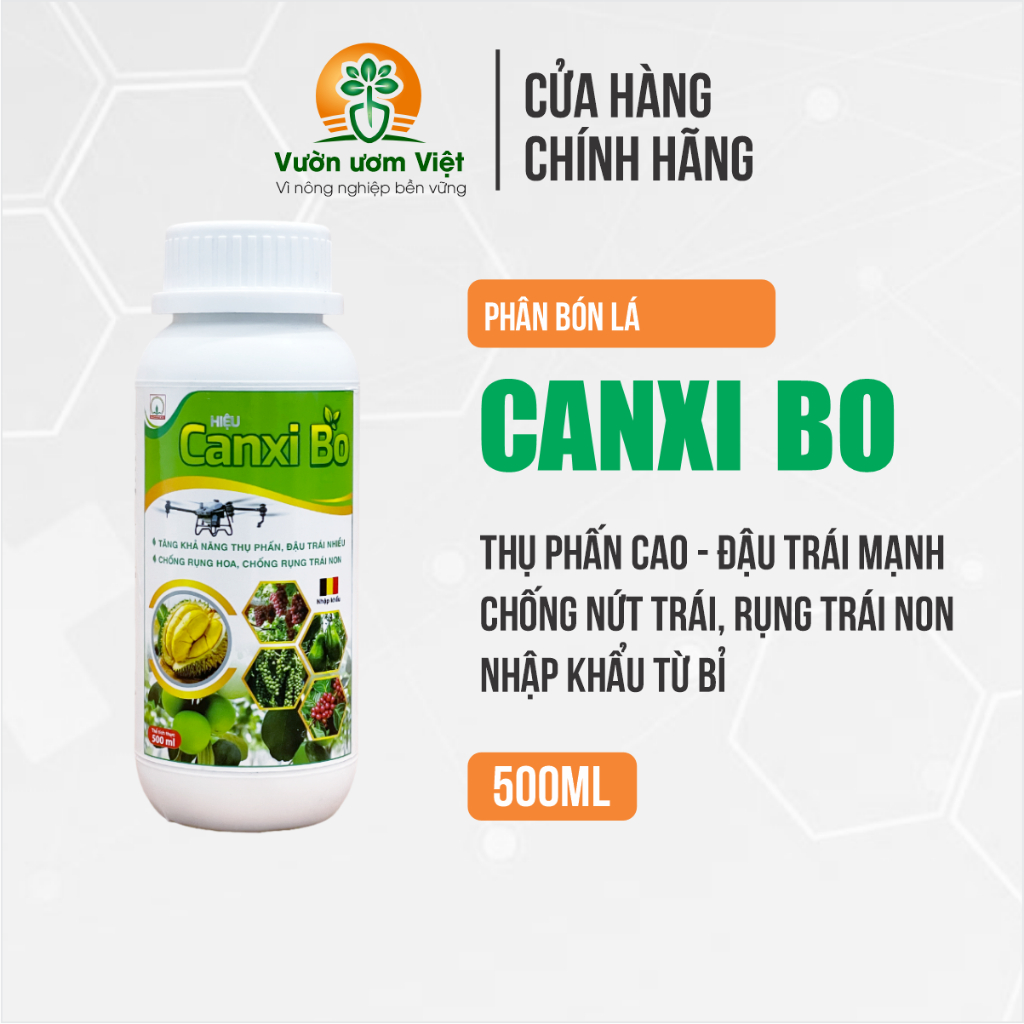 Canxi Bo nhập khẩu Bỉ - chăm sóc bộ rễ, mầm hoa, chống nứt quả, nứt thân, cứng cáp cây trồng