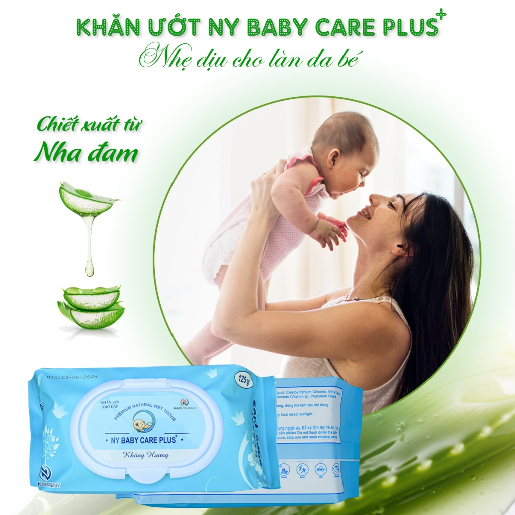 Combo 5 gói khăn ướt cao cấp Ny Baby Care Plus+ 125gr Như Ý (Màu ngẫu nhiên)