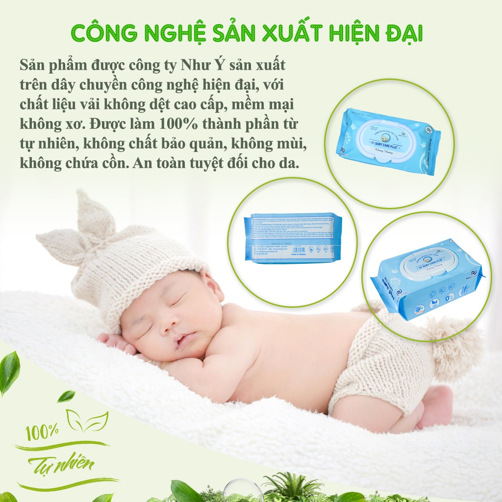 Combo 5 gói khăn ướt cao cấp Ny Baby Care Plus+ 125gr Như Ý (Màu ngẫu nhiên)