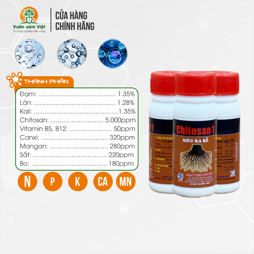 Phân bón Chitosan 1 cung cấp đầy đủ dưỡng chất thiết yếu cho cây sinh trưởng tốt, phát triển tốt đa