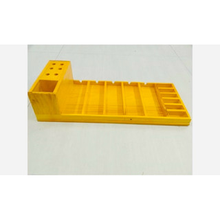 Khay gỗ thông đựng tông đơ 5 ngăn kích thước 58x25x16cm 4 màu vàng, đen, gỗ, khò cháy
