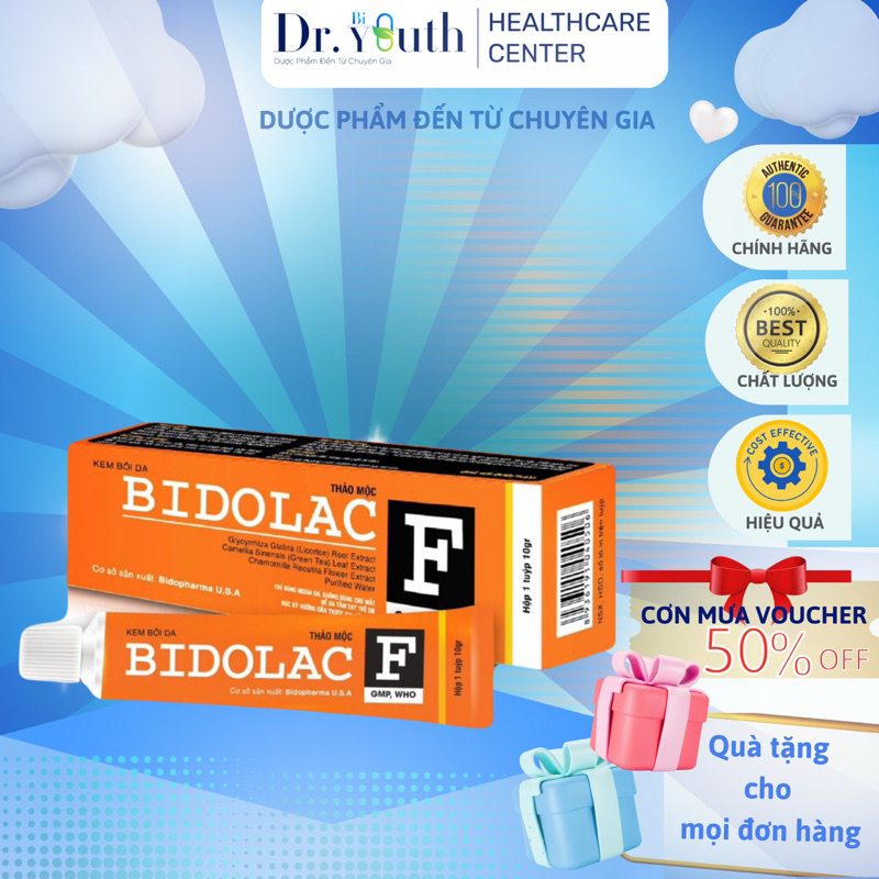 Kem BIDOLAC F Thảo mộc,Giảm ngứa da,Bảo vệ da khỏi tổn thương làm lành non da hiệu quả,giúp da liền sẹo, giảm thâm nhanh