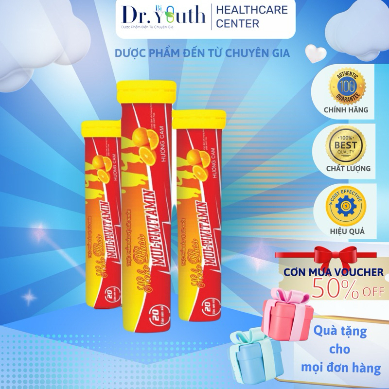 Sủi Multivitamin Tăng Cường Bổ Sung Đa dạng các loại Vi chất thiết yếu,Tăng lực,Sức đề kháng khỏe,Phòng ngừa cảm cúm