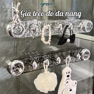 Thanh móc treo quần áo nhà tắm Greenhome hút chân không chịu lực, Móc treo đồ hít tường nhà bếp