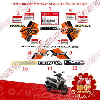 Tem AB 2020 Zin, Tem Rời Xe AirBlade 125 Xám Xi Măng (Xám Chuột) 2022 Phiên Bản Giới Hạn Chính Hãng - ZZM