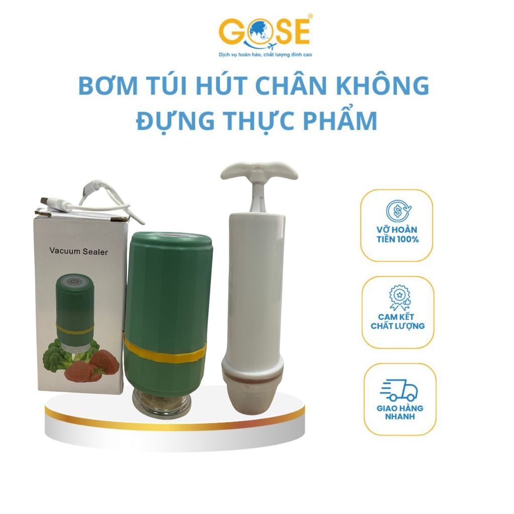 Ảnh Bơm hút túi chân không đựng thực phẩm bảo quản đồ ăn trong tủ lạnh giúp tươi hơn an toàn hơn 1