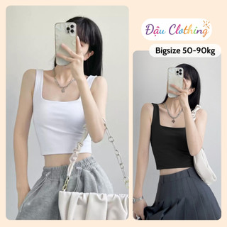 Áo Croptop Bigsize Nữ Dáng Áo Hai Dây Ngắn Có Mút Đệm Cá Tính Vải Thun Tăm Lạnh G248