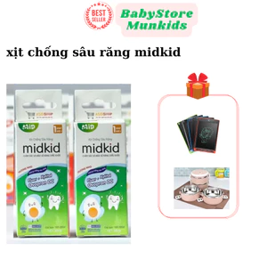 combo 2 xịt răng midkid xanhcho bé. midkid giúp bảo vệ men răng,hết sâu sún, hà mủn.an toàn cho bé