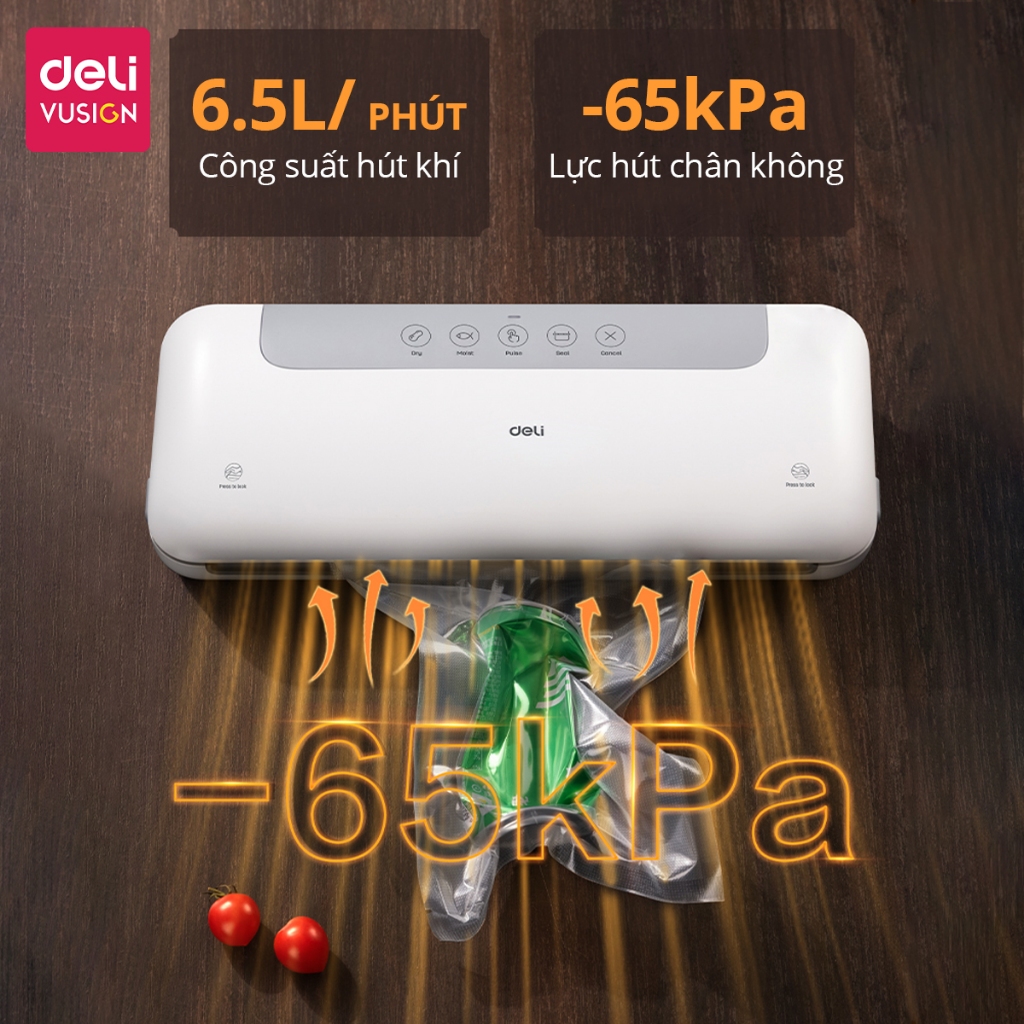 [TẶNG TÚI HÚT] Máy Hút Chân Không Thực Phẩm Deli Hút Tự Động Hàn Miệng Túi Lực Hút Mạnh Bảo Quản Thực Phẩm Tươi Lâu Hơn