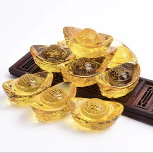 ⭐RƯỚC LỘC⭐ [CỠ ĐẠI] Thỏi Vàng Thủy Tinh Pha Lê Phong Thủy - Thỏi Vàng Rồng Kim Nguyên Bảo Chiêu Tài lôc