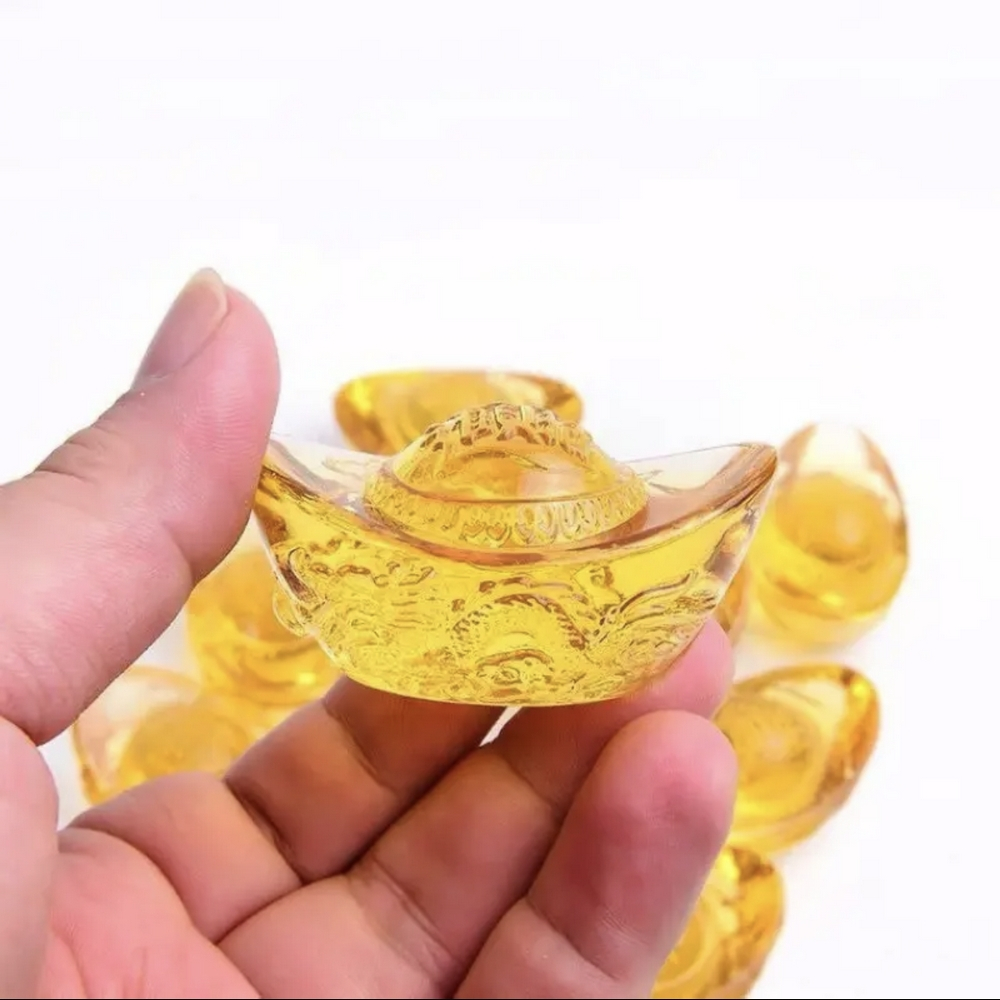 ⭐RƯỚC LỘC⭐ [CỠ ĐẠI] Thỏi Vàng Thủy Tinh Pha Lê Phong Thủy - Thỏi Vàng Rồng Kim Nguyên Bảo Chiêu Tài lôc