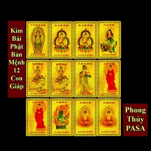 ⭐RƯỚC LỘC⭐ Kim Bài Phật Bản Mệnh , Hộ Mệnh 12 Con Giáp Bỏ Bóp, Ví, Túi Xách, Ốp Điện Thoại - May Mắn, Bình An