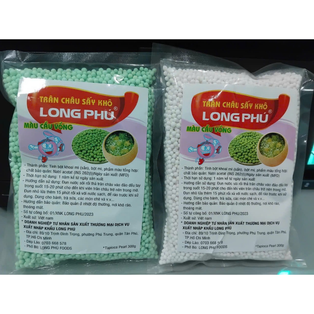 Trân Châu Sấy Khô (Bột Báng) Hạt Mini Sấy Khô Long Phú gói 300gr - Topping Trà Sữa Nguyên Liệu Đồ Ăn Vặt