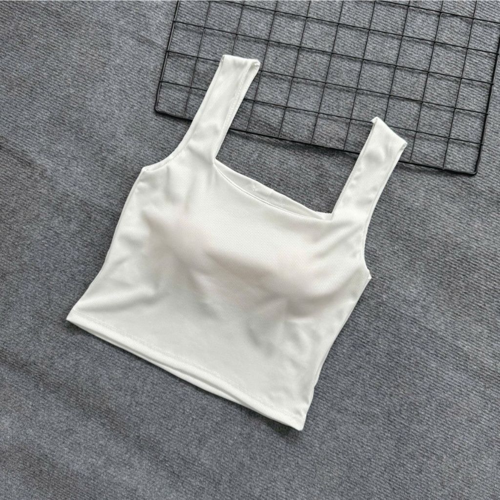 Áo 2 Dây Bigsize Nữ Bản To Chất Vải Gân Tăm Co Giãn Có Mút Mềm Mại Dáng Croptop G248