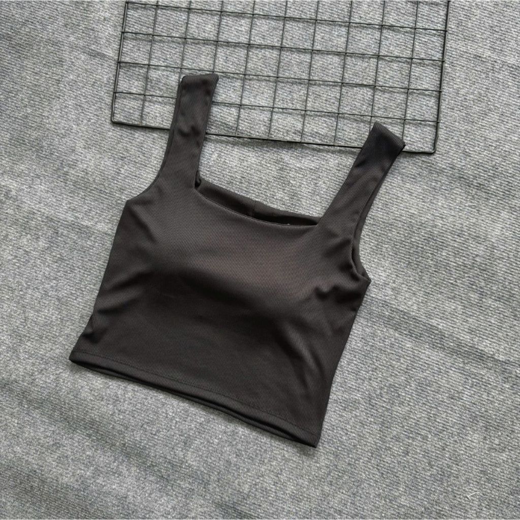 Áo 2 Dây Bigsize Nữ Bản To Chất Vải Gân Tăm Co Giãn Có Mút Mềm Mại Dáng Croptop G248
