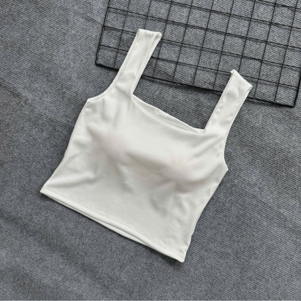 Áo 2 Dây Bigsize Nữ Bản To Chất Vải Gân Tăm Co Giãn Có Mút Mềm Mại Dáng Croptop G248